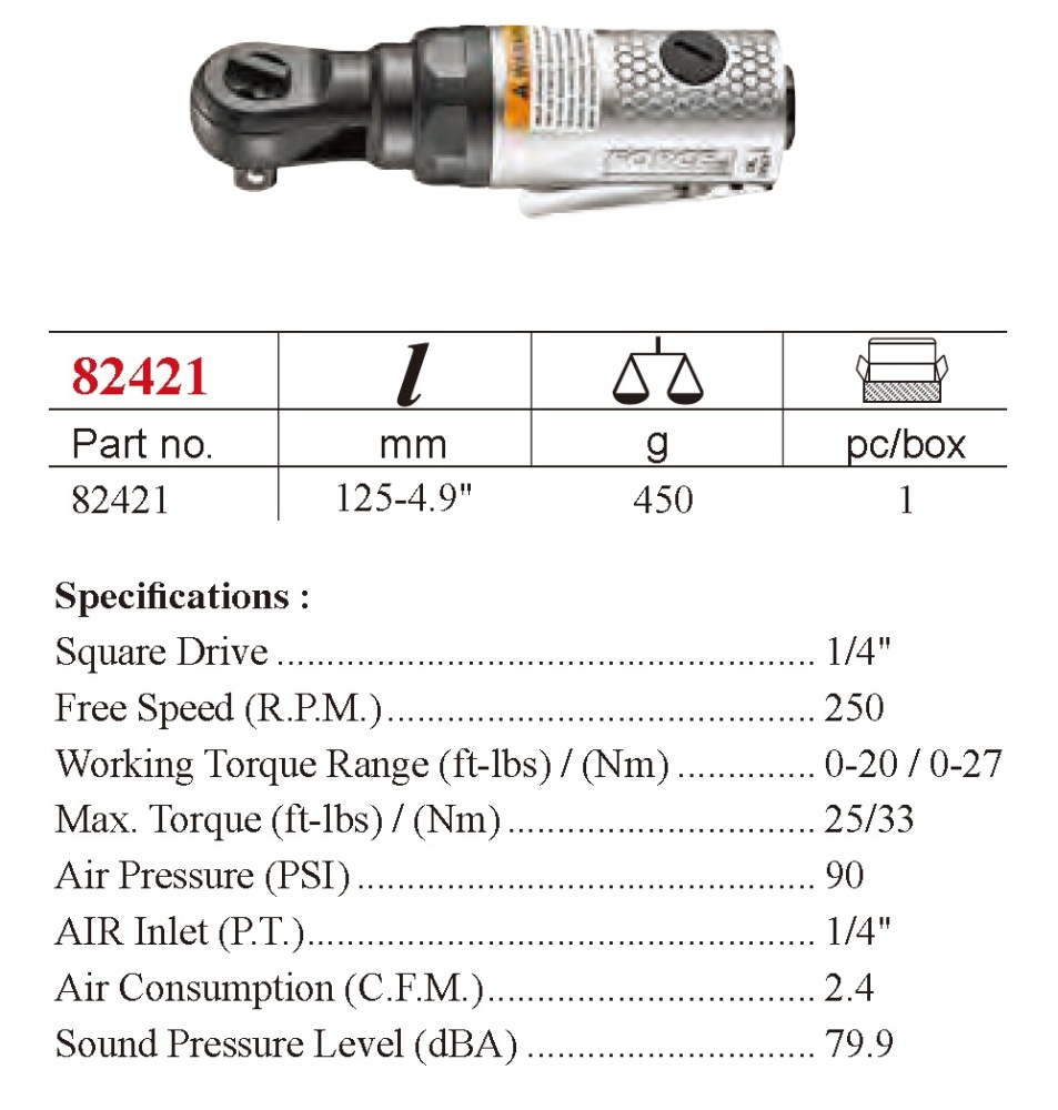 Force K2231 23pc 1/4" Dr. 6pt Flank Metric & Imperial Impact Socket with Palm Air Ratchet Wrench Set