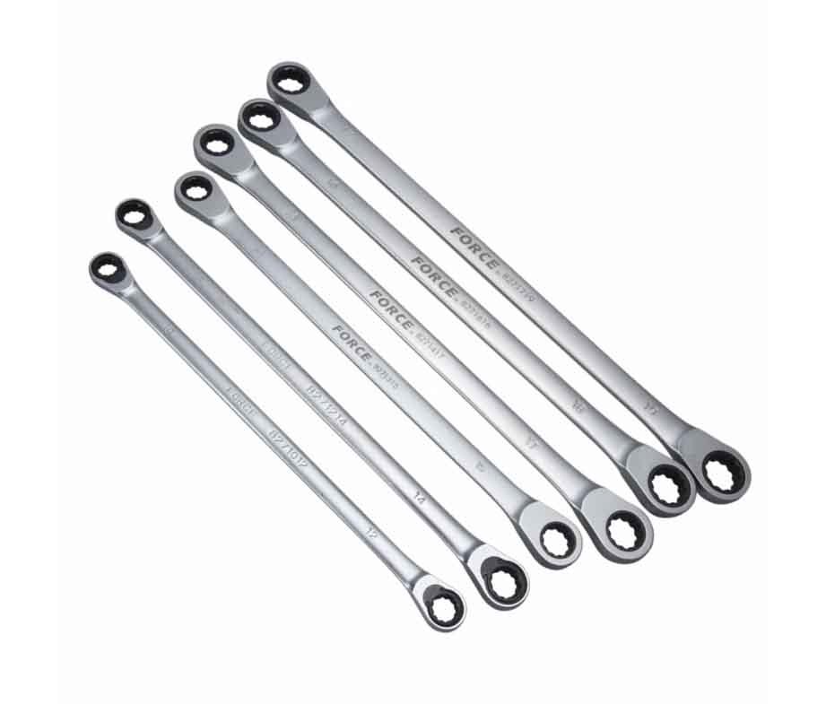 Force 827 Extra Long Double Ratchet Ring Spanner Gear Wrench