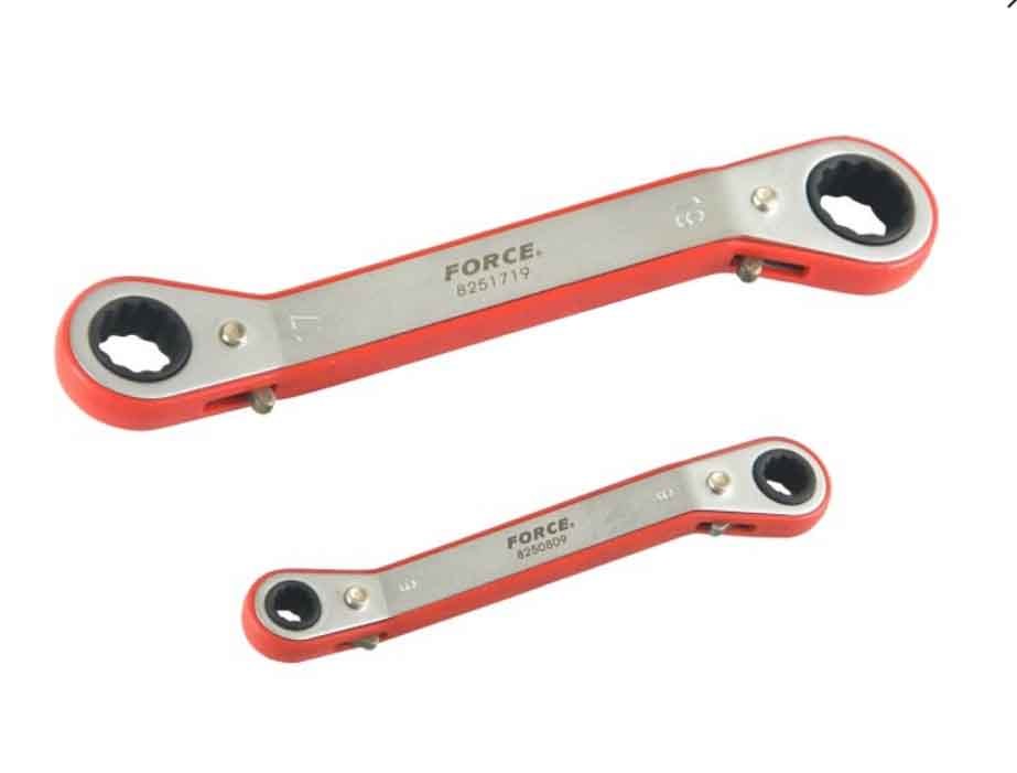 Force 15º Offset Bowed Double Ratchet Ring Spanner Gear Wrench