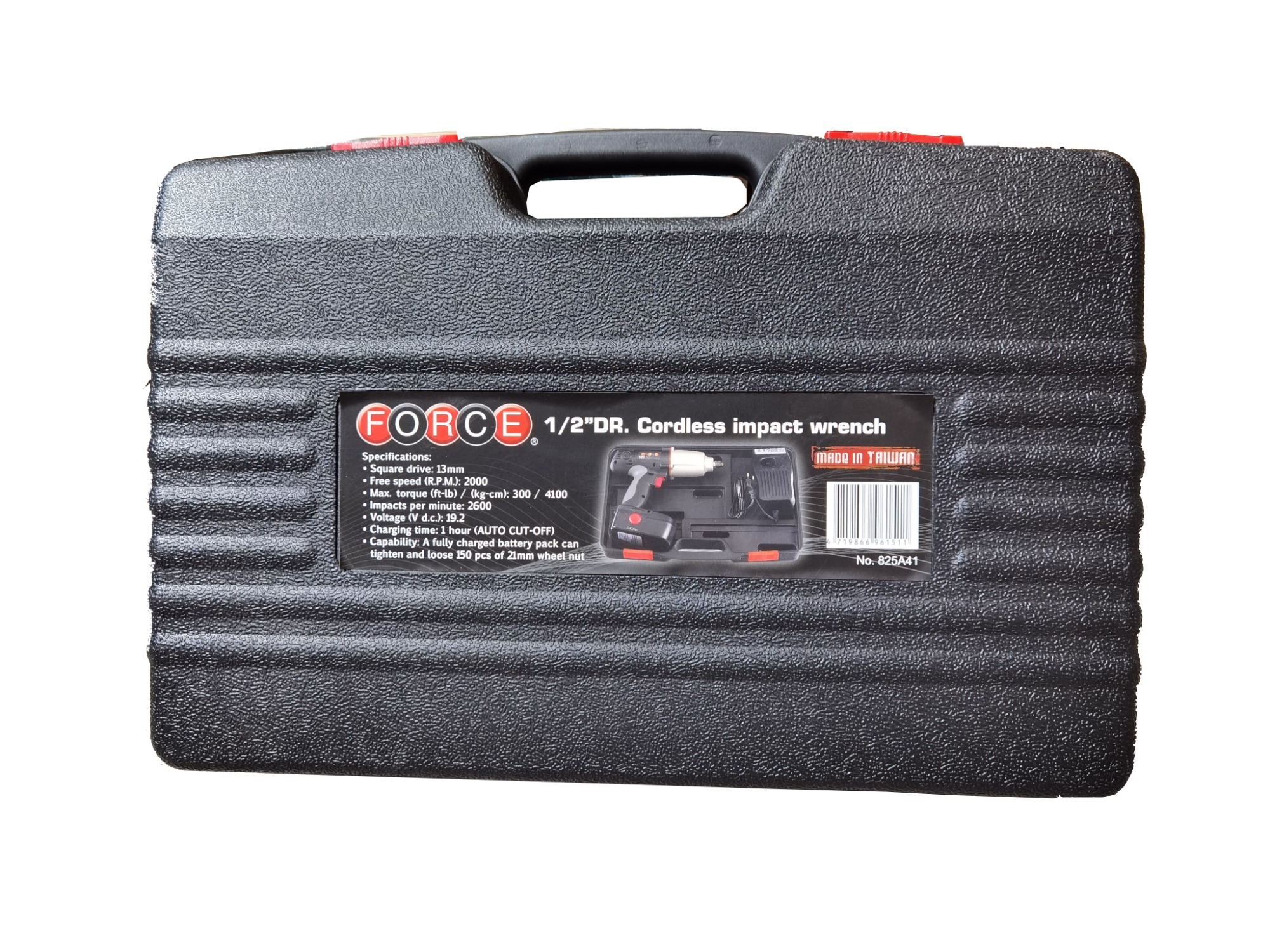 Force 825A41 19.2V Cordless 1/2" Dr. Max. 407Nm Torque Impact Wrench With Charger