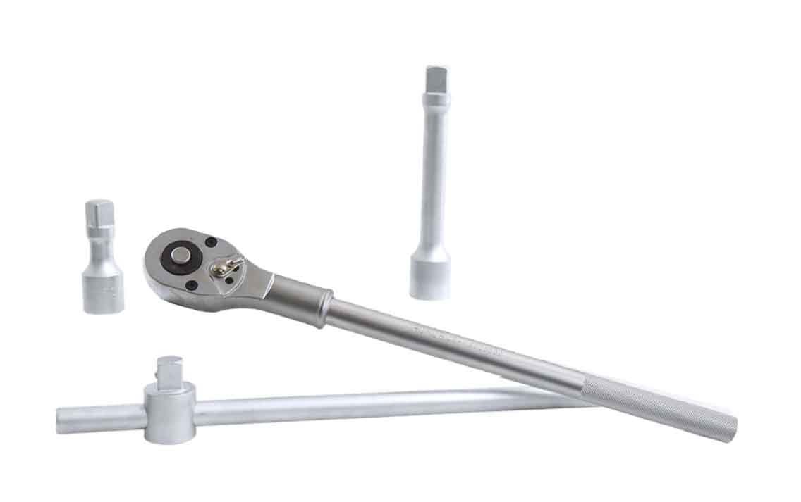 Force 6201-5 20pc 3/4" Dr. 6pt Socket & Accessories Set: 19-50mm Metric Socket, Ratchet Handle, Extensions