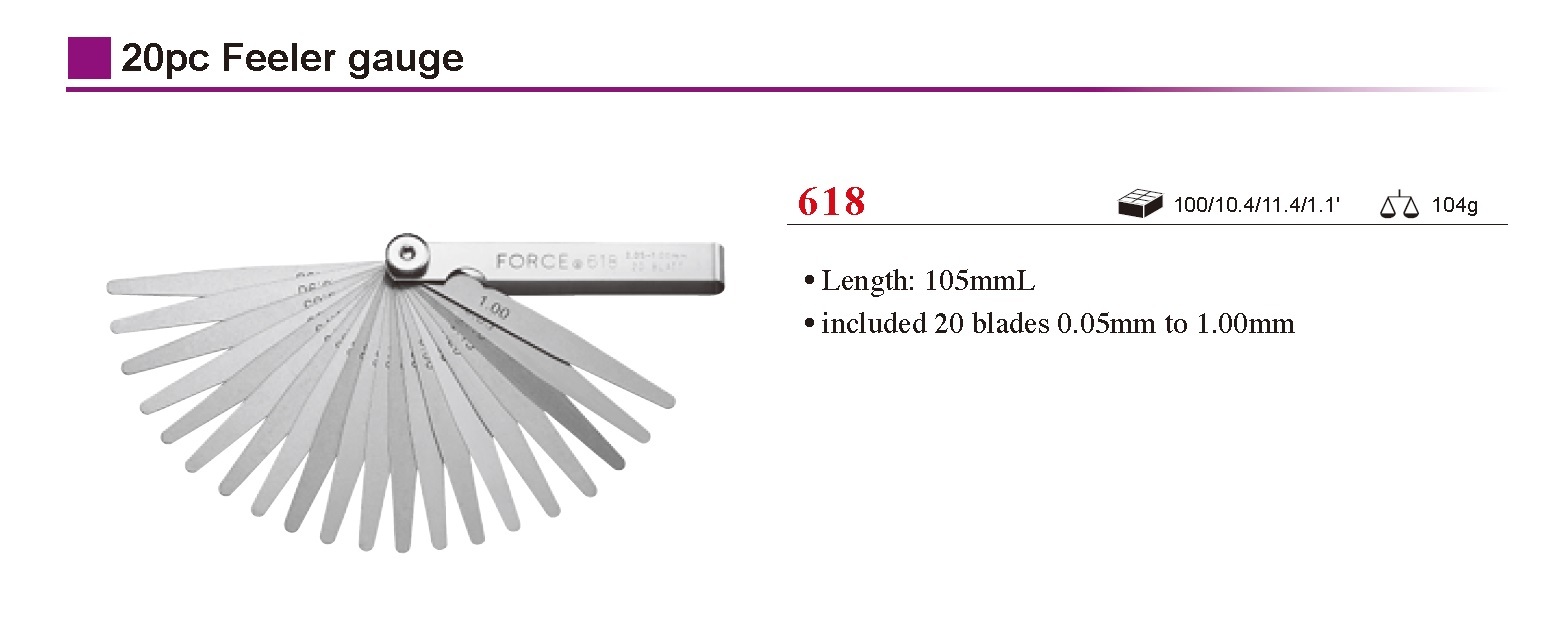 Force 618 Feeler Gauge Gap Filler Thickness Measure: Three Model Options