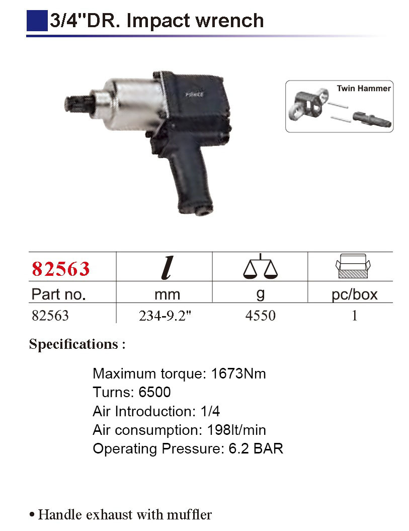 Force 6111D 10pc 3/4" Dr. 1016Nm Impact Wrench Set with 8pc 100mmL Extra Deep Impact Socket