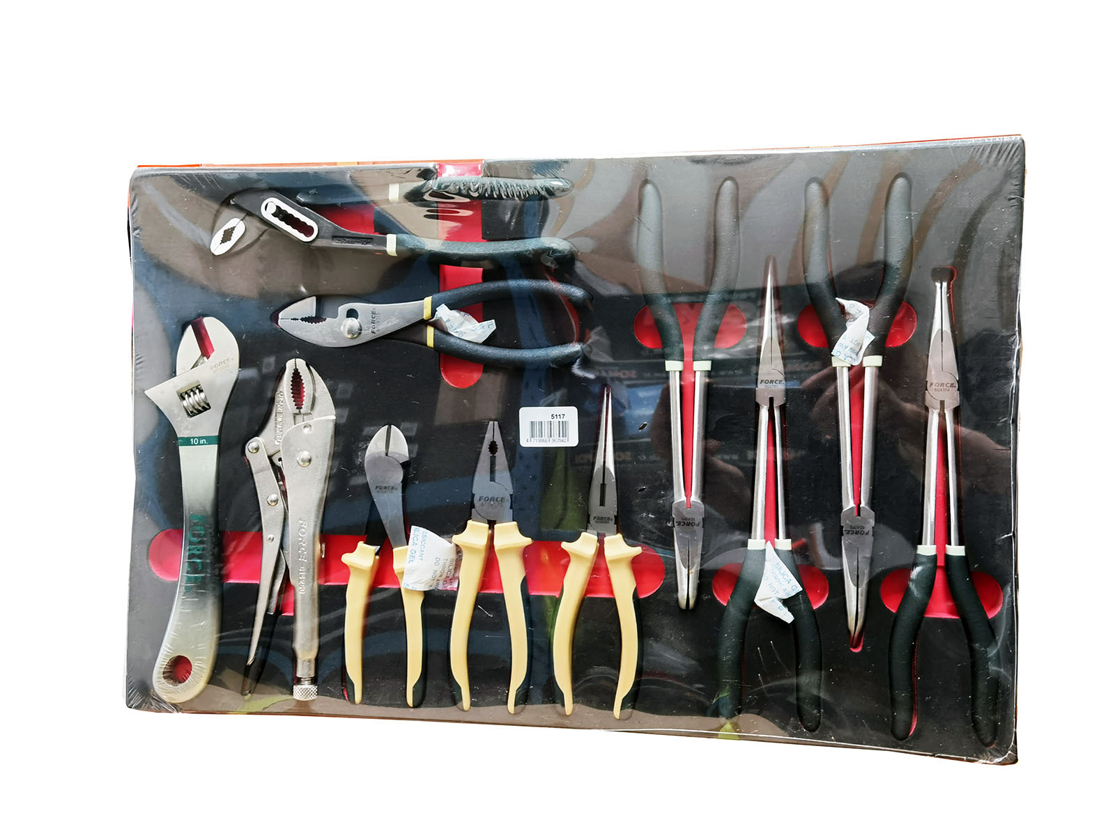 Force 5117 / 51217 Pliers & Wrench Combo Assortment Set: Locking, Snap Ring, Shifter, Water Pump Pliers
