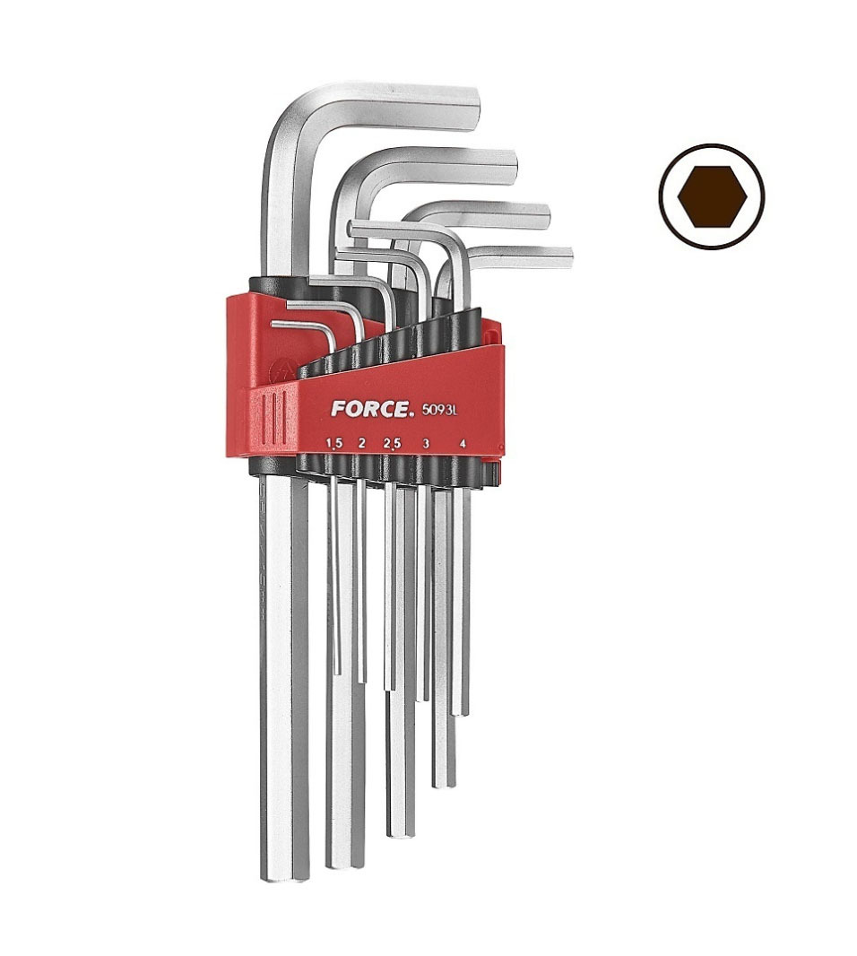 Force 5093LB / 5093LBS / 5093LS 9pc Ball Point Hex Allen Key Wrench Metric / Imperial Set