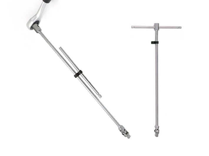 Force 50816 8pc Swivel Knee Joint Long Socket T-handle Wrench Set 1/4-3/8-1/2"dr.