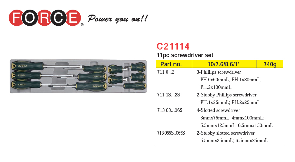 Force 50235-124 5-Tier Tool Box Chest With 124pc Tools: Socket & Accessory Spanner Screwdriver Hammer