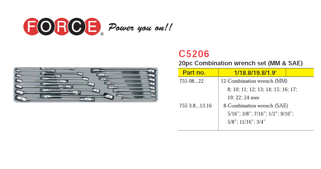 Force 50235-124 5-Tier Tool Box Chest With 124pc Tools: Socket & Accessory Spanner Screwdriver Hammer