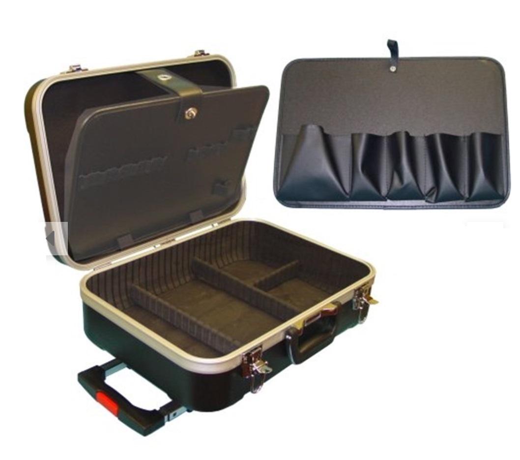 Force 50234 Black Aluminium Rolling Mobile Tool Box Trolloy L45 x W33 x H15 cm