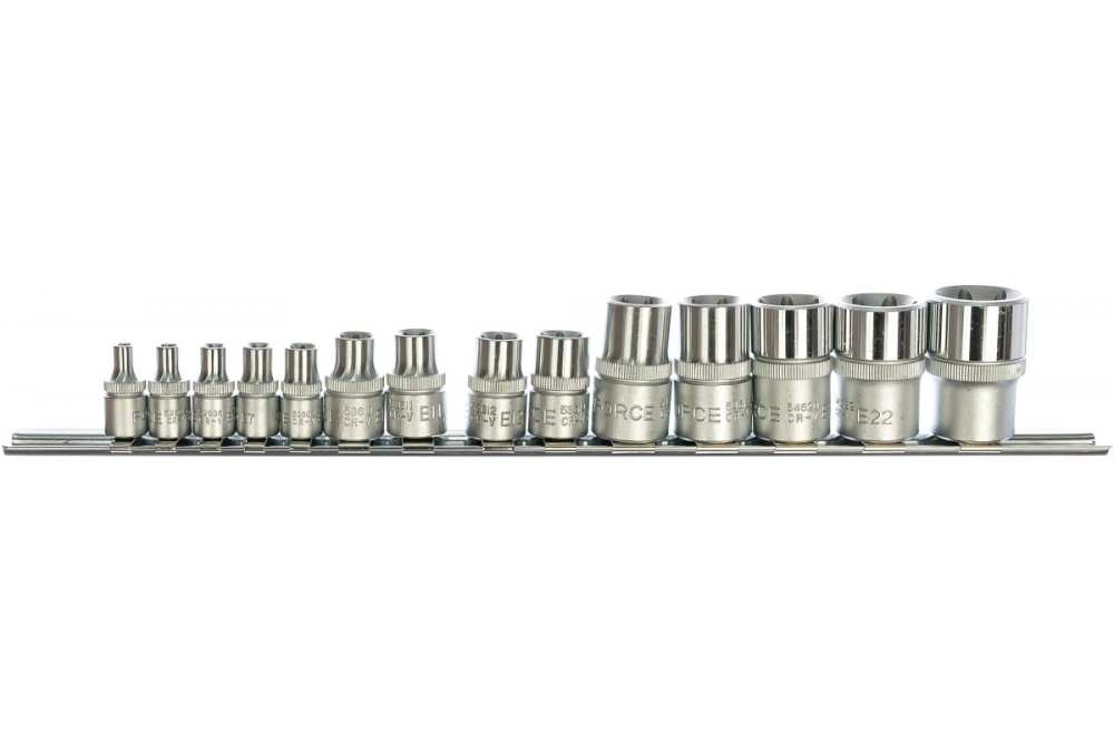 Force 4158 14pc 1/4" 3/8" 1/2" Dr. Torx E-Star Female Socket Set: E4-E24