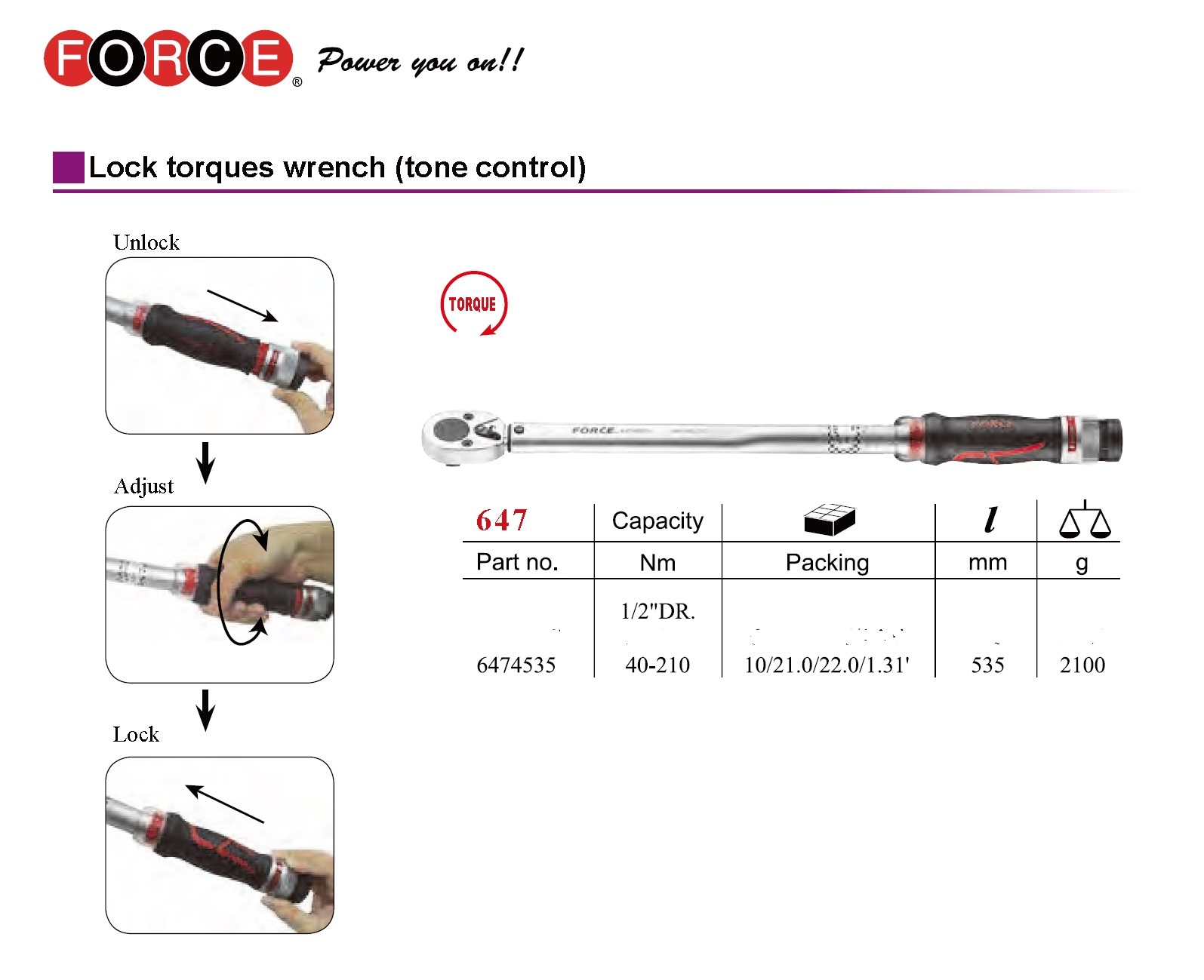 Force 4175 17pc 1/2" Dr. Impact Socket Torque Wrench & Cordless Impact Gun Set