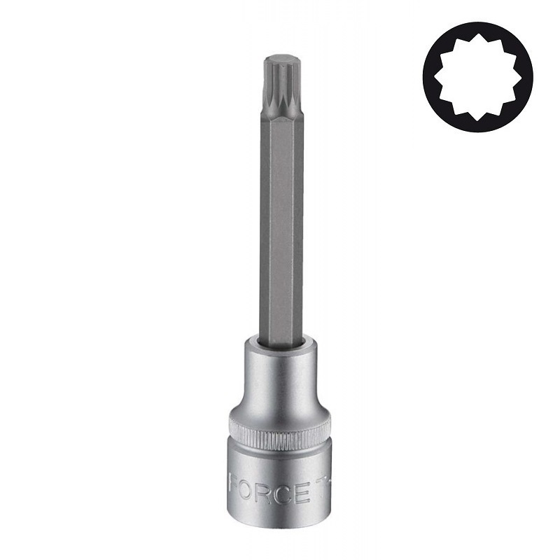 Force / Selta 1/2" Dr Spline Socket 55mm/100mm/120mm/140mm/800mmL Cr-V Socket S2 Steel Bits Individual Size M5-M17