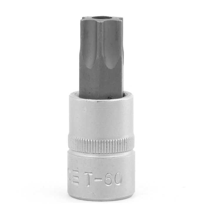 Force / King Tony 3/8" Dr 50mmL S2 Steel Tamperproof Torx Star Socket Bit Option:T8H-T60H
