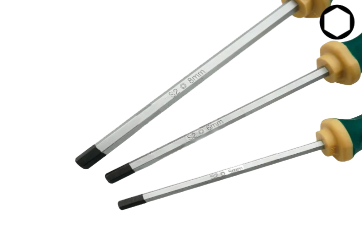 Force T20810 2-10mm 8pc Hex Allen Anti-Slip Screwdriver Set
