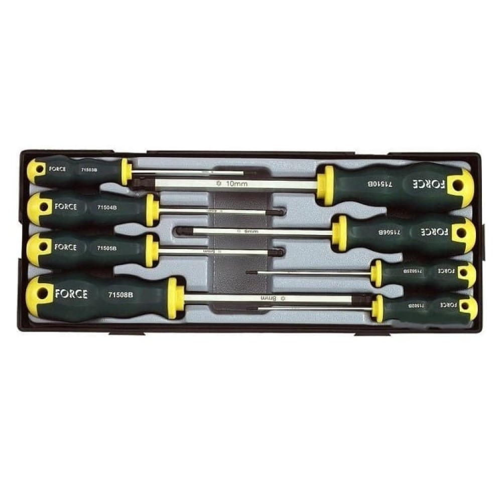 Force T20810 2-10mm 8pc Hex Allen Anti-Slip Screwdriver Set