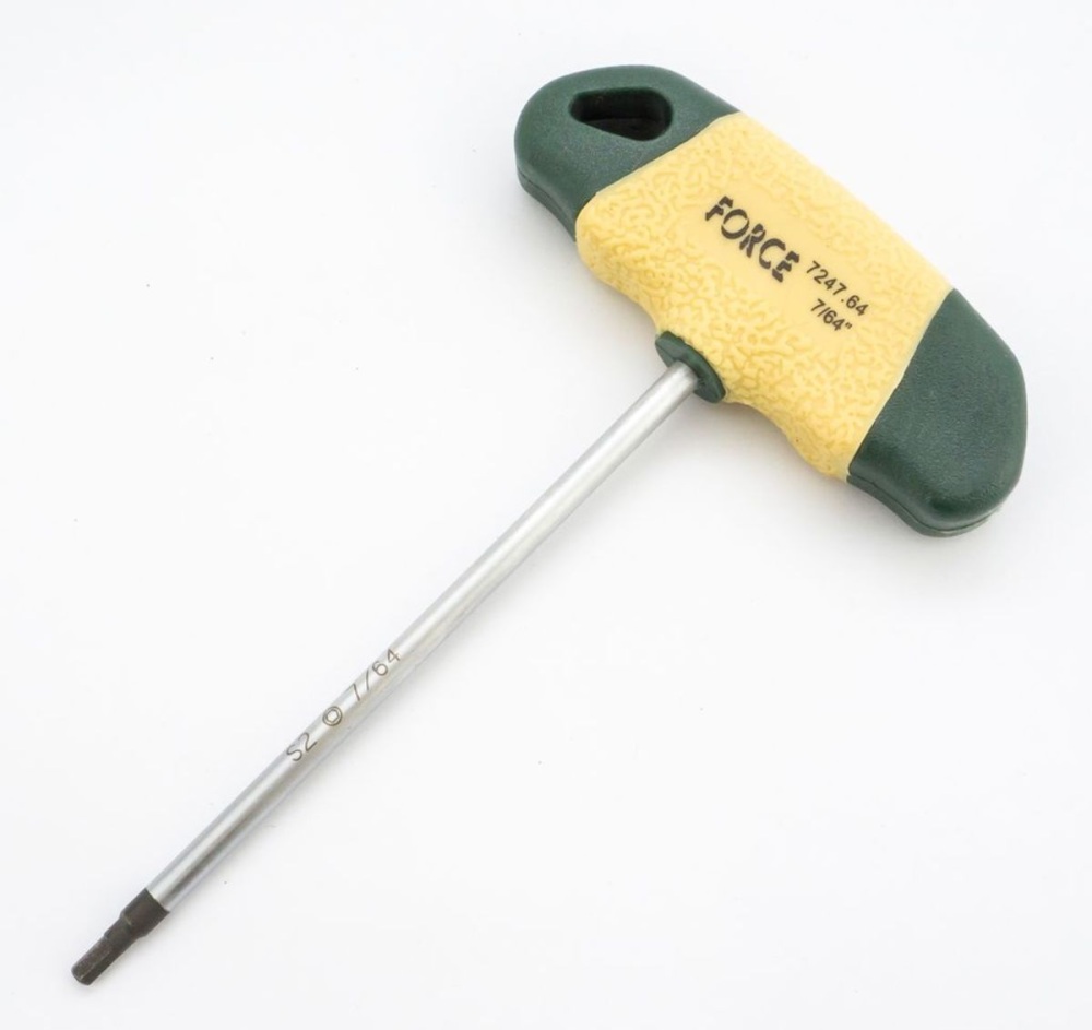 Force 2097S Hex Screwdriver T Handle Imperial SAE 9pc Set: 3/32"-3/8"