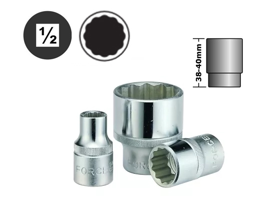 Force / Selta / Smoos 1/2" Dr. 12PT Double Hex Bi-Hex  Socket Metric Imperial