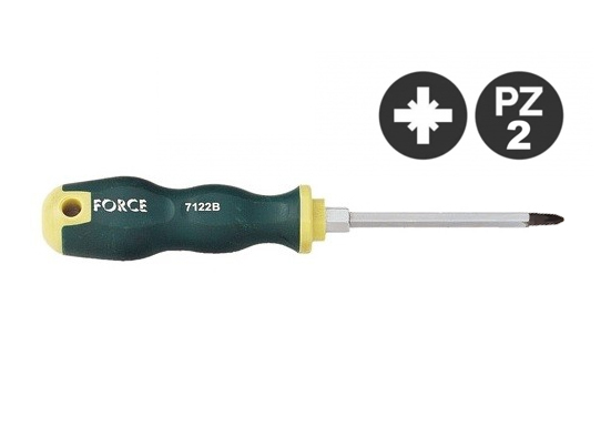Force T2084YC / T2085B S2 Steel 8pc Screwdriver Set, Slotted, Phillip, Pozidriver tips