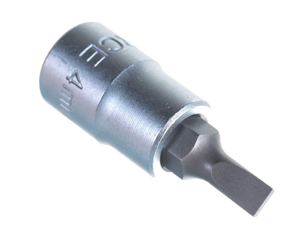 Kingtony 1/4" Dr. S2 Steel Slotted Flat Socket Bits Option: 3.5-10mm