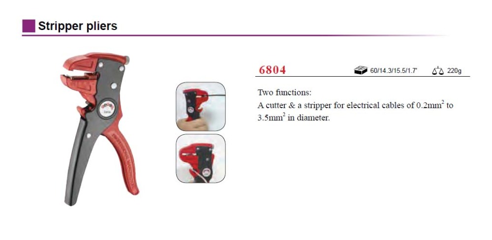 Force 6804 2-in-1 Automatic Wire Stripper & Cutter 0.2mm2 to 3.5mm2 Diameter