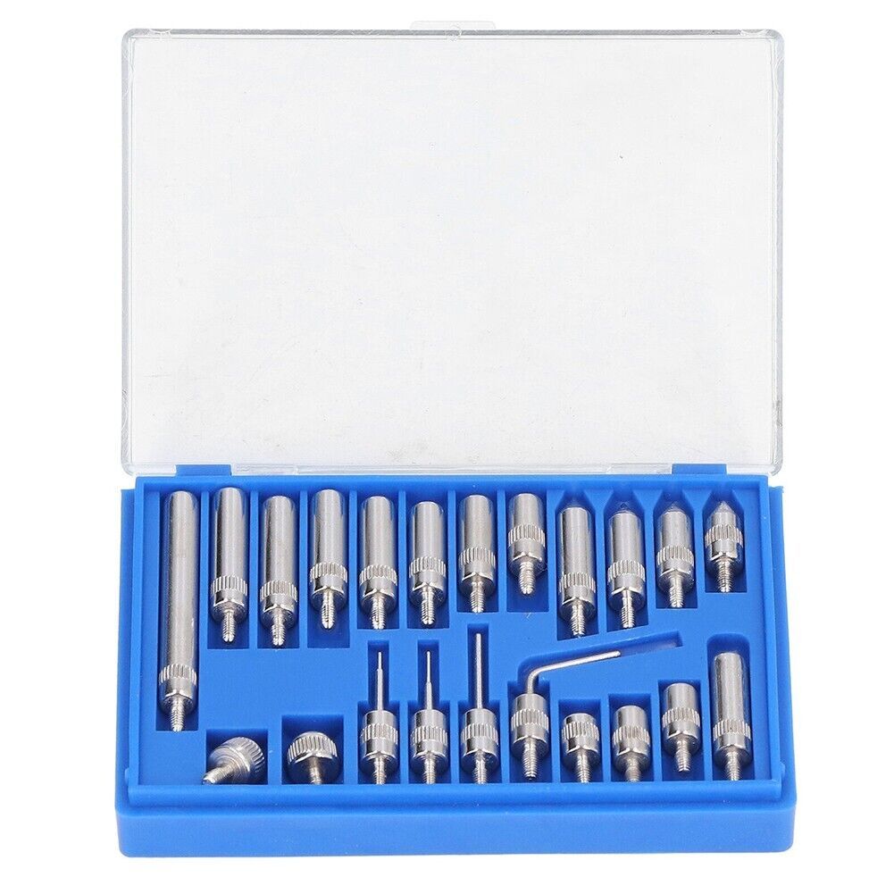 22pc Dial Indicator Probe Point End Tip Steel Test Kit: Metric / Imperial