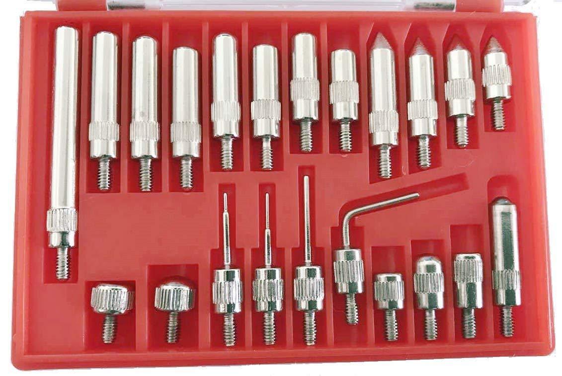 22pc Dial Indicator Probe Point End Tip Steel Test Kit: Metric / Imperial