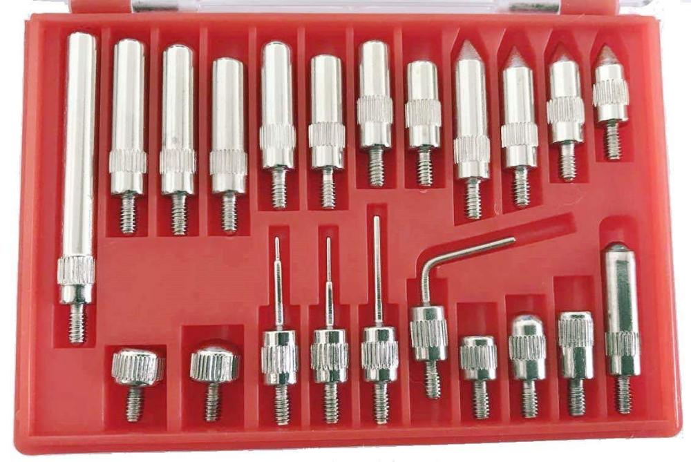 22pc Dial Indicator Probe Point End Tip Steel Test Kit: Metric / Imperial