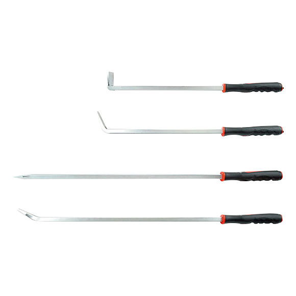 E-CAR Taiwan 4pc Jumbo Pry Bar Prybar Set: 25″x70°, 90°; 36″x35°, Straight