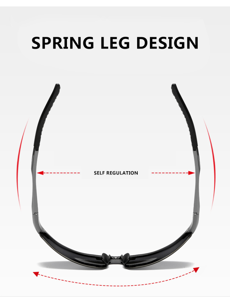 Men's Polarized HD Lens Sunglasses with Spring Leg & Aluminium Magnesium Frame