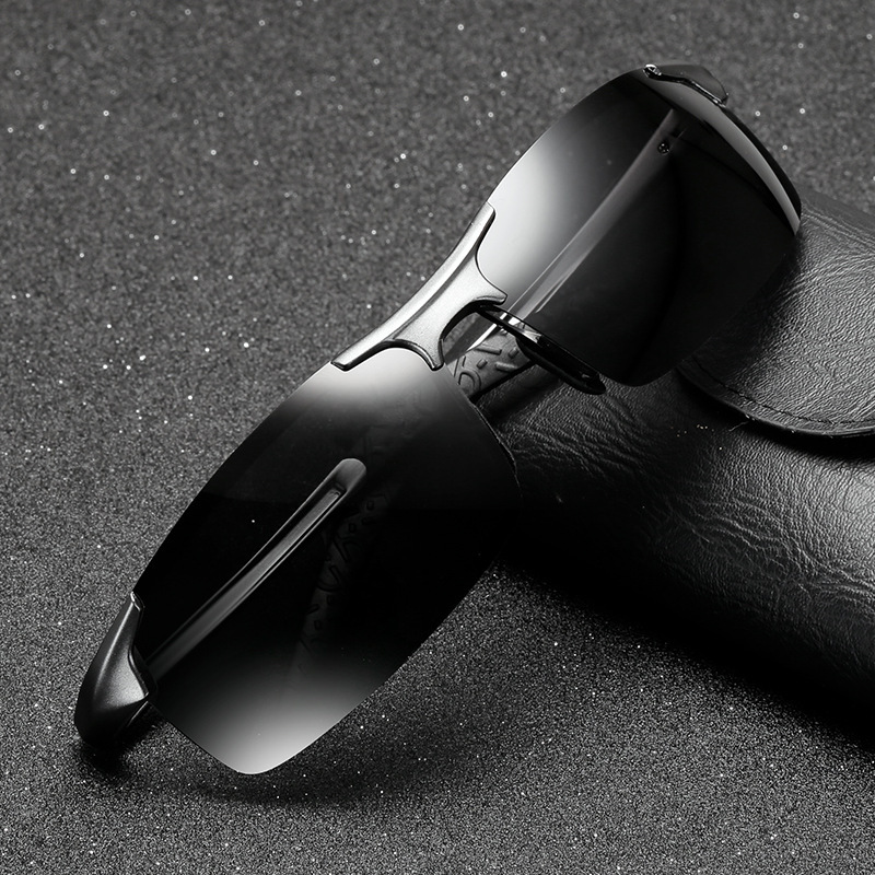 Men's Polarized HD Lens Sunglasses with Spring Leg & Aluminium Magnesium Frame