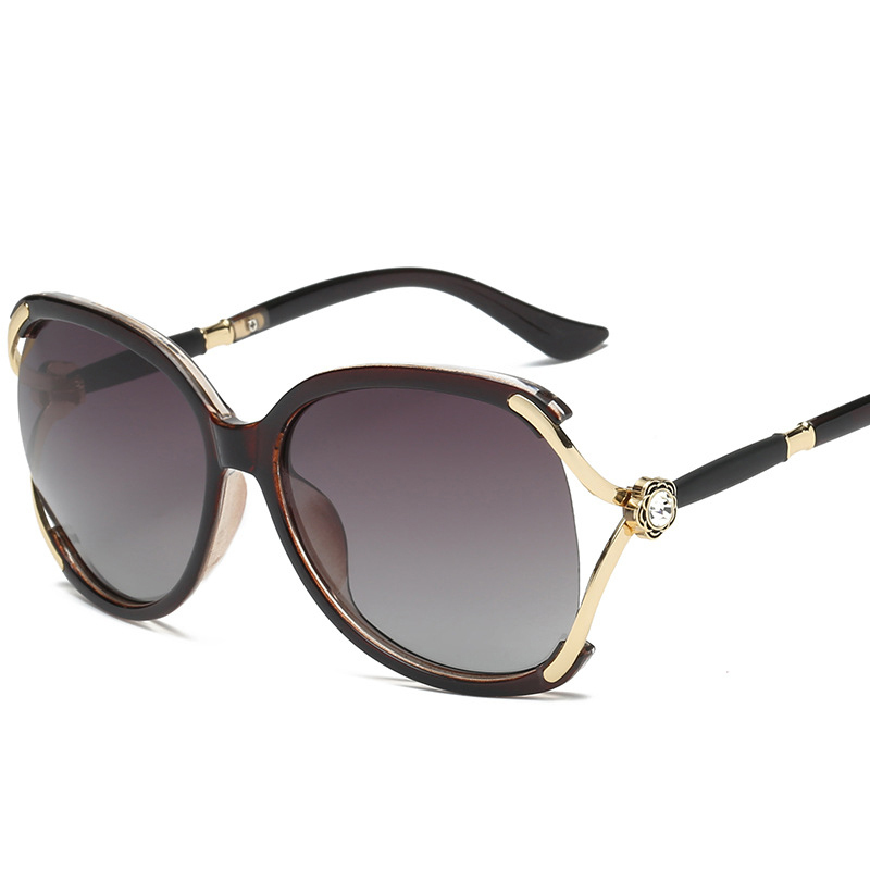 Lady's Fashion Version Polarized HD Lens Sunglasses with PC & Metal Frame