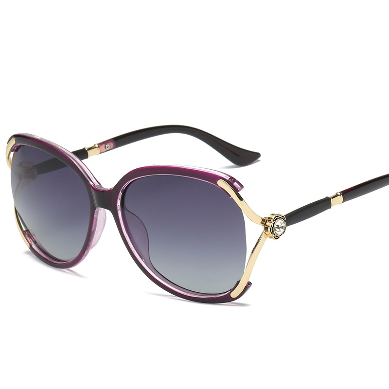 Lady's Fashion Version Polarized HD Lens Sunglasses with PC & Metal Frame