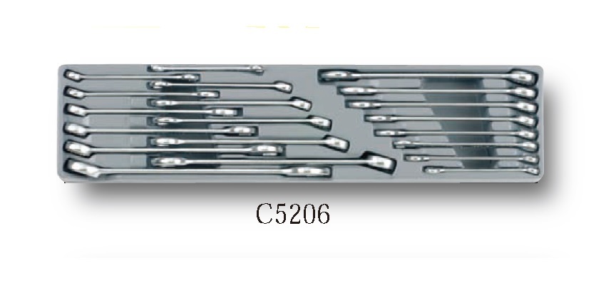 Force C5206  Metric Imperial Ring & Open End Combination Spanner Wrench 20pc Set