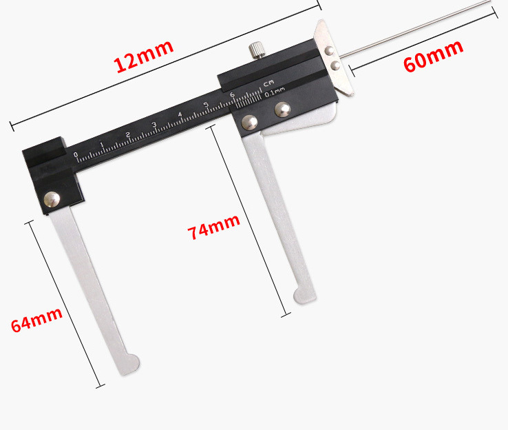 Brake Disc & Tyre Depth Gauge Caliper Vernier Cap. 0-60mm