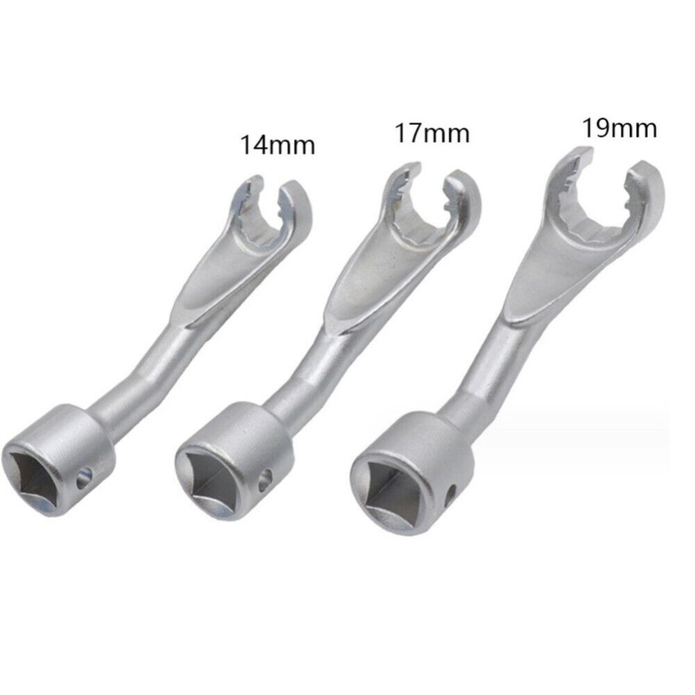 1/2" Dr. 119mmL Fuel Injection Line Flare Nut Open Socket Wrench Option:14mm/17mm/19mm/3pc Set