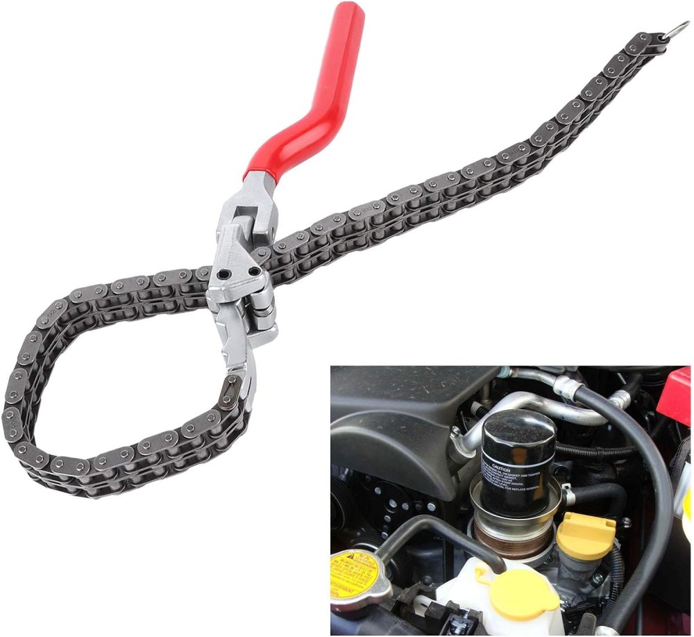 Adustable Oil Filter 20" Chain Wrench 60-195mm Cap.