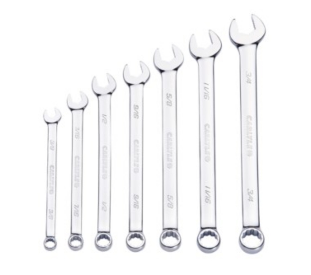 1/4-1.1/4" 15pc Carlyle 6pt or 12pt Extra Long Shank Combination Ring Open Spanner SAE/AF Imperial Set