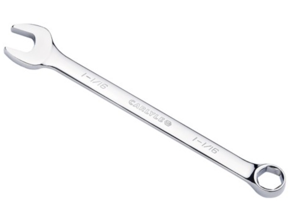 Carlyle Tool Extra Long Shank 6PT Combination Ring Open Spanner Imperial Individual