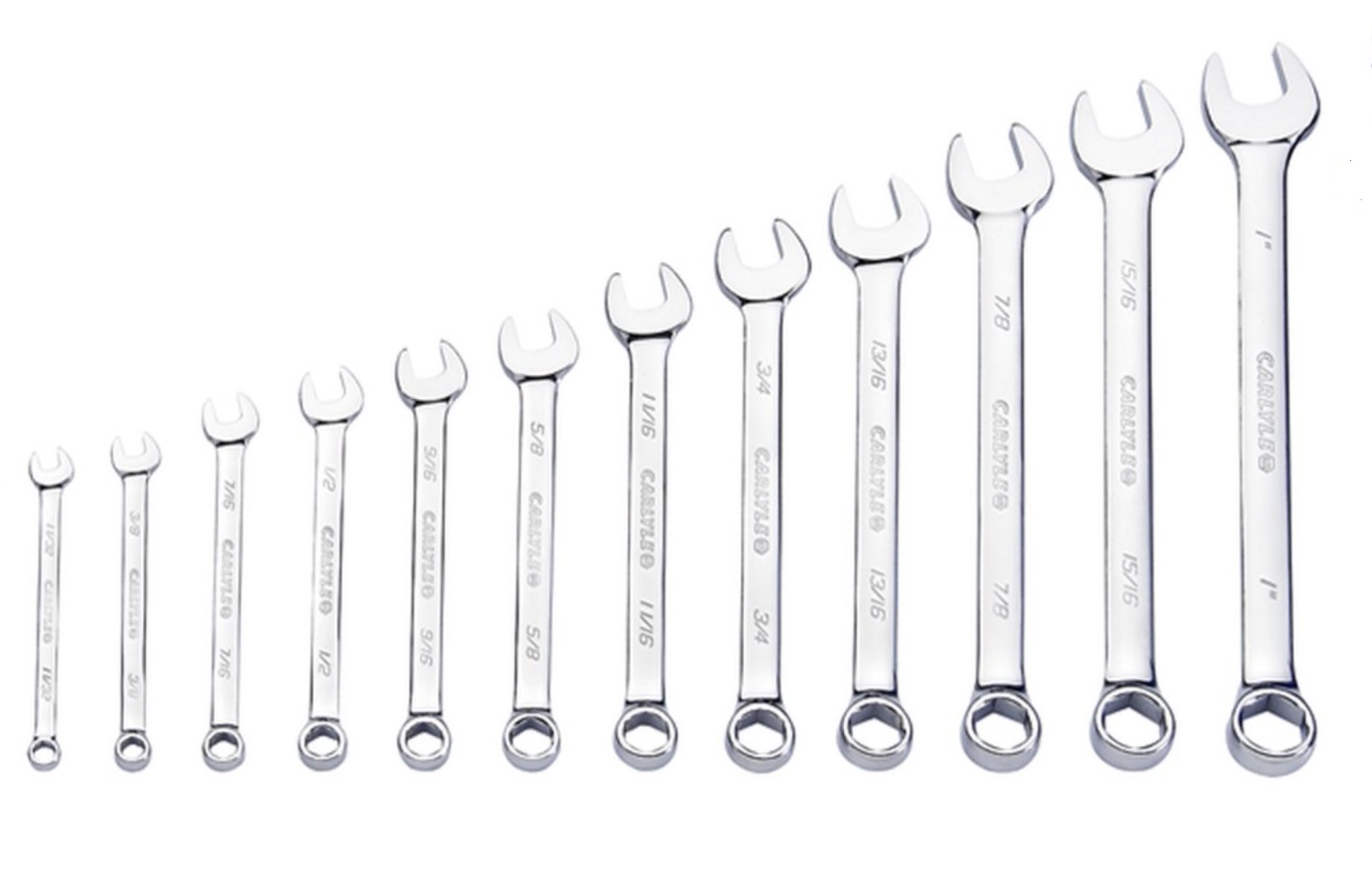 Carlyle Tool Extra Long Shank 6PT Combination Ring Open Spanner Imperial Individual