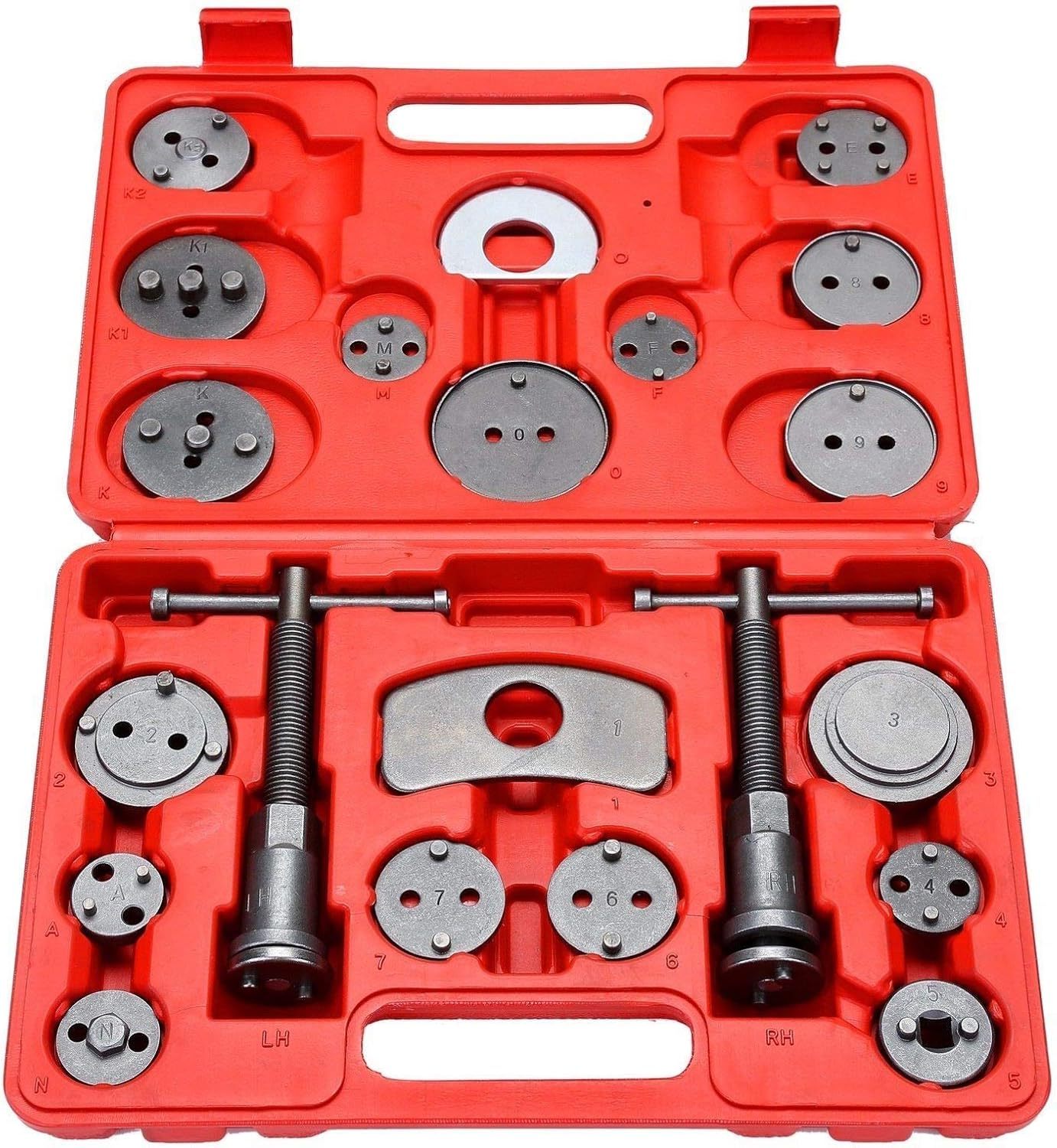 21pc Brake Piston Wind Back Caliper Rewind Tool Kit Left & Right Hand Threaded