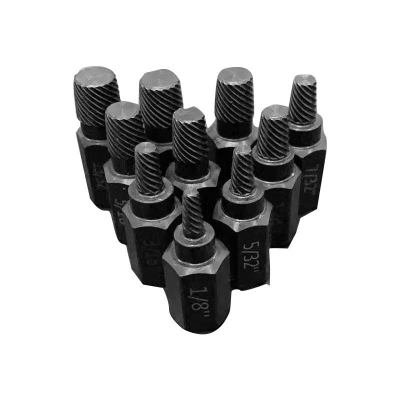 10pc 3.17-10.3mm Screw Extractor Set Hex Head Sprial Screw Extractor for Rust Damaged Stubborn Bolts