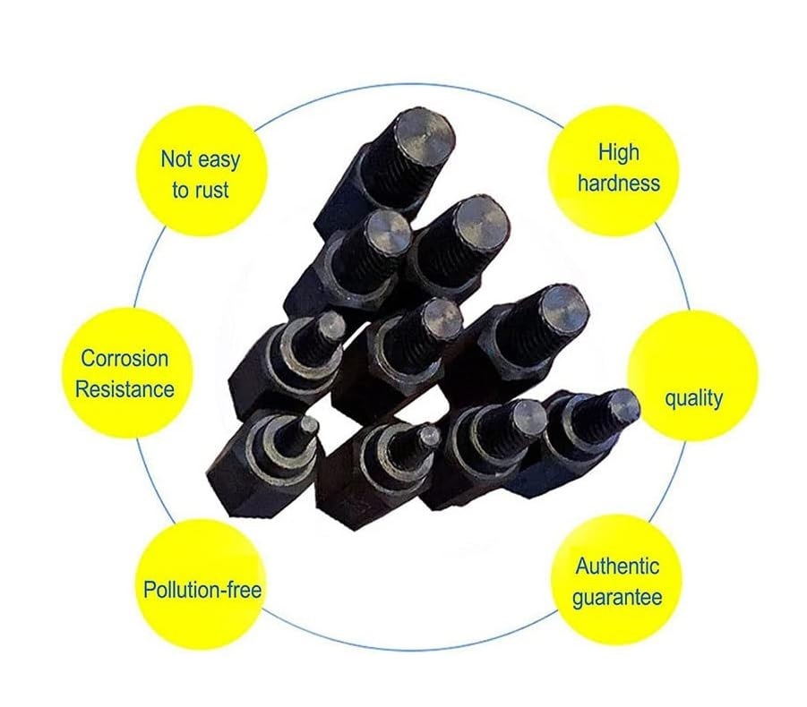 10pc 3.17-10.3mm Screw Extractor Set Hex Head Sprial Screw Extractor for Rust Damaged Stubborn Bolts