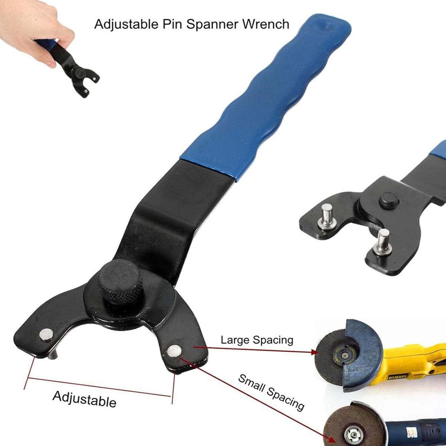 Adjustable Angle Grinder Wrench Pin Spanner 10-40mm Working Rangle