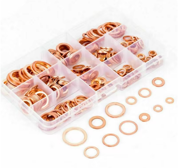 12 sizes 300pc Copper Washer Assortment Seal Ring Kit Sump Plug