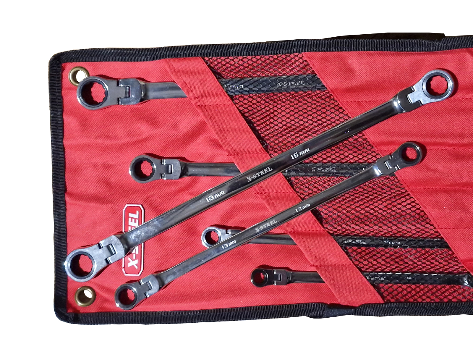 6pc Extra Long Double Flexible Head Ratchet Ring Spanner Gear Wrench