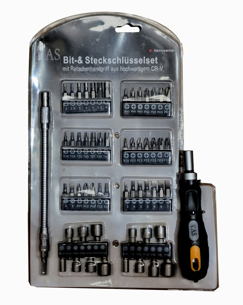 58pc Ratchet Screwdriver Set with Ratchet Handle Flexible Extension