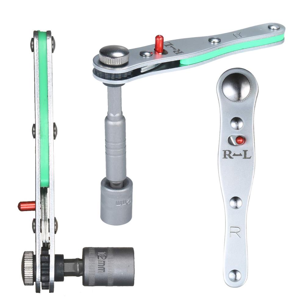 1/4" Dr. Stubby Low Profile Reversible Ratchet Bits & Socket Drive Wrench