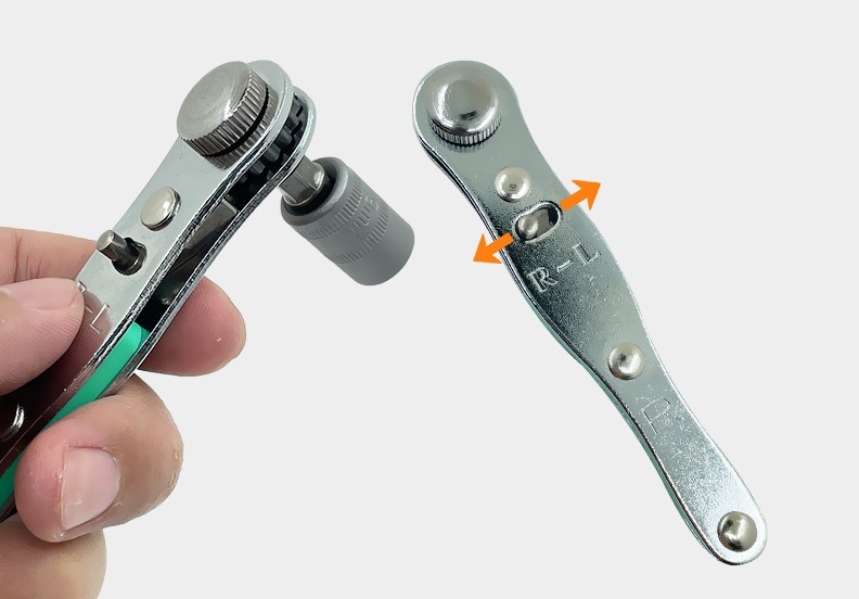 1/4" Dr. Stubby Low Profile Reversible Ratchet Bits & Socket Drive Wrench