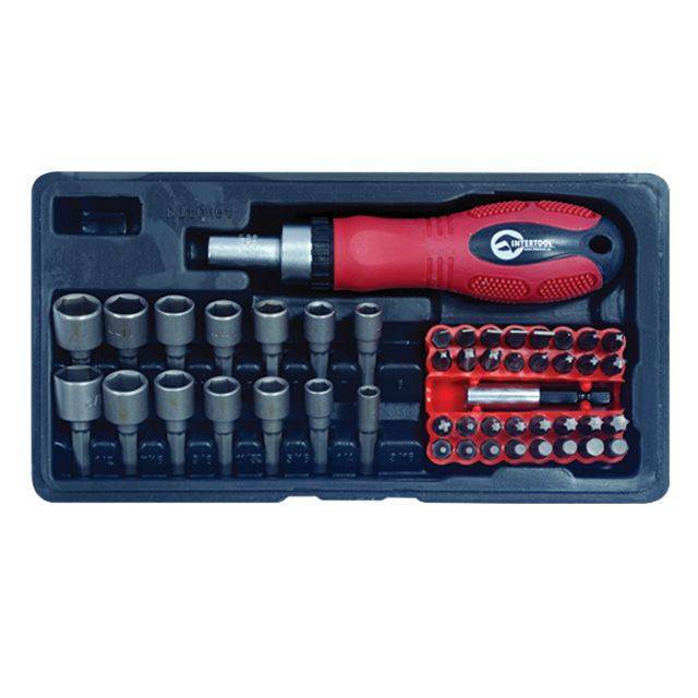 48pc Ratchet Screwdriver & Socket Hex Torx Phillip Slotted Bits Set