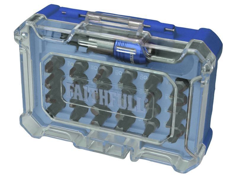 Faithfull UK Quick Change 25pc Bit Set: Slotted, Hex, Torx, Phillips Pozidriver